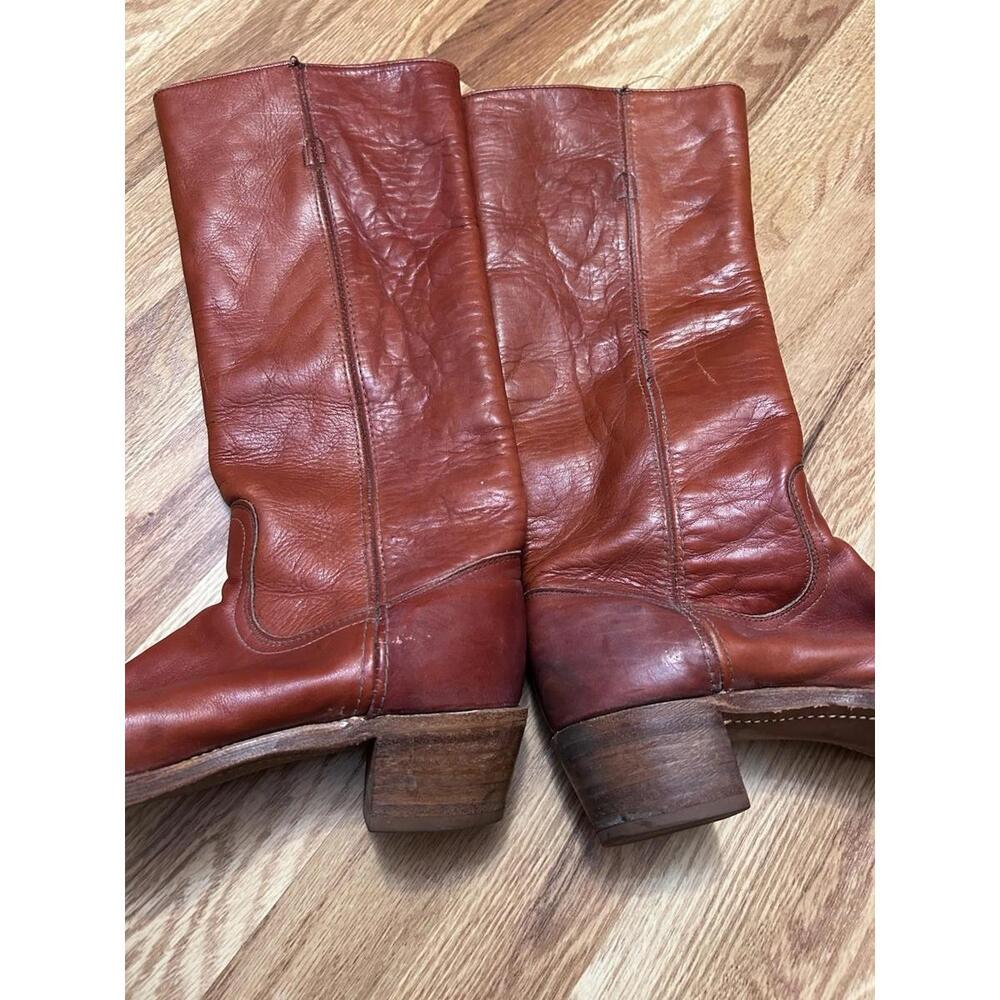 Frye Women's Tall Leather Boots in Cognac Brown - Picture 13 of 13